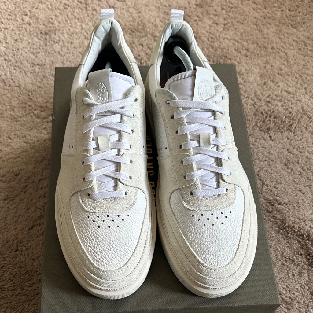 Todd Snyder White Cream Low-Top Leather Sneakers
